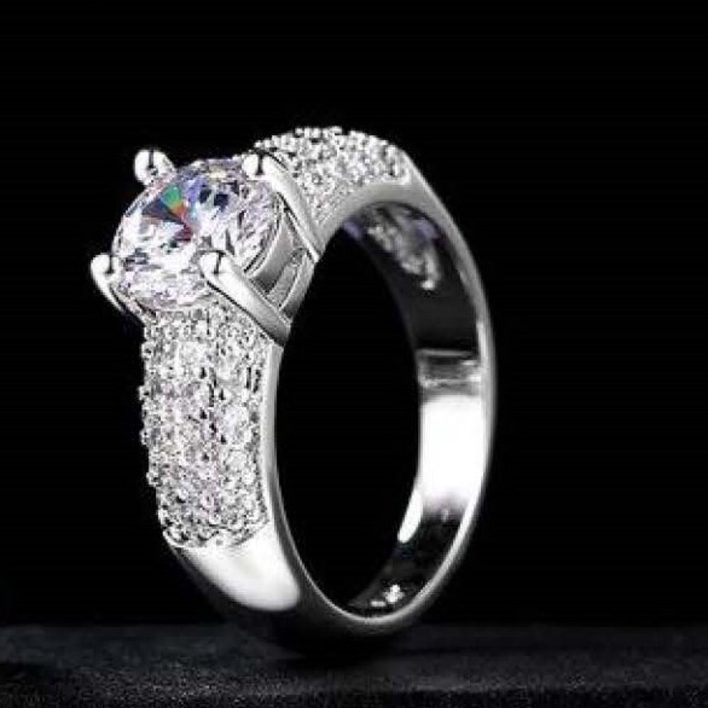 Diane Pave Ring with 1k AAA CZ Diamond 18K Gold  !NEW SIZES!